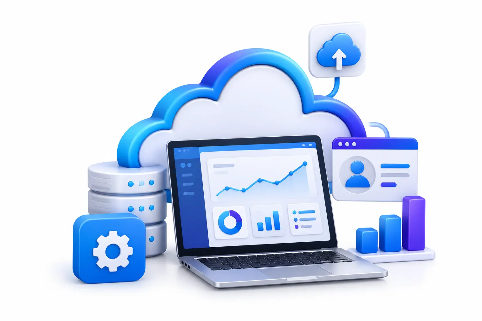 Cloud SaaS Dashboard Illustration Cloud SaaS Dashboard Illustration